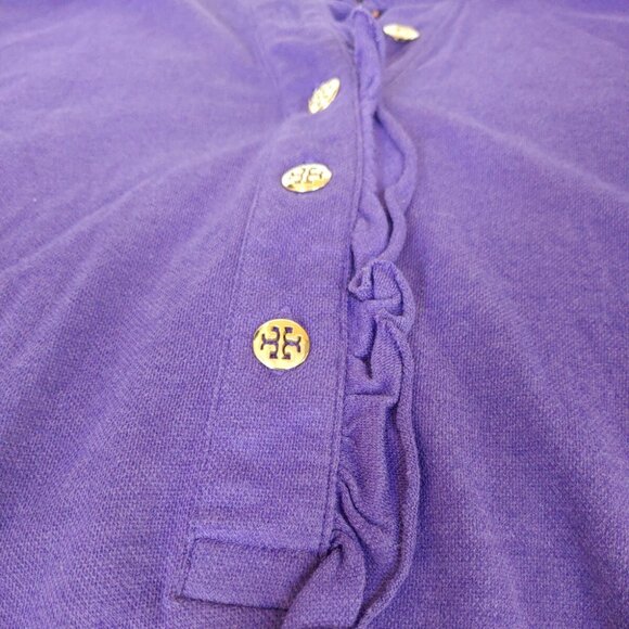 US$125 Tory Burch Lidia Long Sleeve Ruffle Polo Shirt Top Blouse Size S EUC Peru - Picture 11 of 11